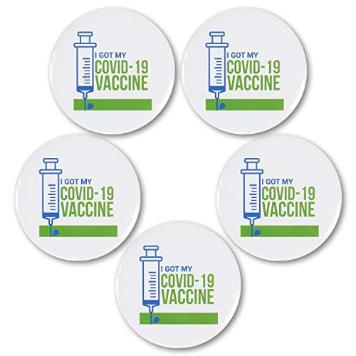 5PK- I Got My Covid-19 Vaccine Pins- I was Vaccinated for Covid Button Pins- Vaccinated for Corona Pins - Green / 2 inch Round - - Proudly- Let Everyone Know Your Vaccinated 5PK- I Got My Covid-19 Vaccine Pins- I was Vaccinated for Covid Button Pins- Vaccinated for Corona Pins - Green / 2 inch Round - - Proudly- Let Everyone Know Your Vaccinated