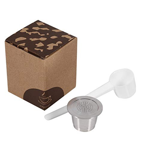Stainless Steel Reusable Coffee Capsules Refillable- Coffee Capsule Cup Filter With Spoon Compatible For Nespresso Machine