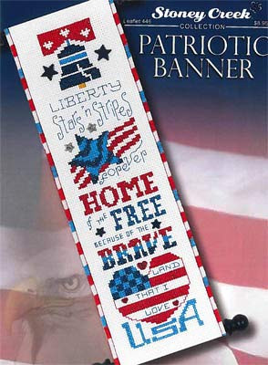 Patriotic Banner -Leaflet 446- Cross Stitch Chart