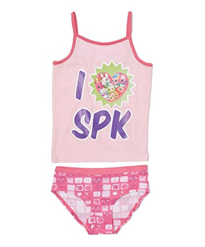 Shopkins Girls' Little Love Spk Camisole and Underwear Set- Pink- 4