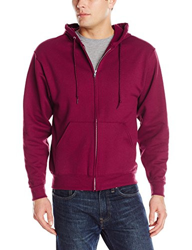 Jerzees Men's NuBlend Fleece Hooded Sweatshirt- Full Zip-Maroon- XX-Large