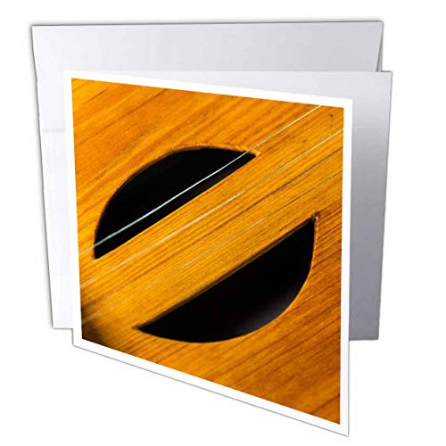 3dRose Alexis Photography - Objects Music - Closeup View of a Vintage String Musical Instrument - 1 Greeting Card with Envelope -gc_309157_5-