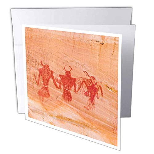 3dRose Danita Delimont - Native American - Pictograph Panel on Canyon Wall- Grand Staircase-Escalante- Utah- USA - 1 Greeting Card with Envelope -gc_315075_5-