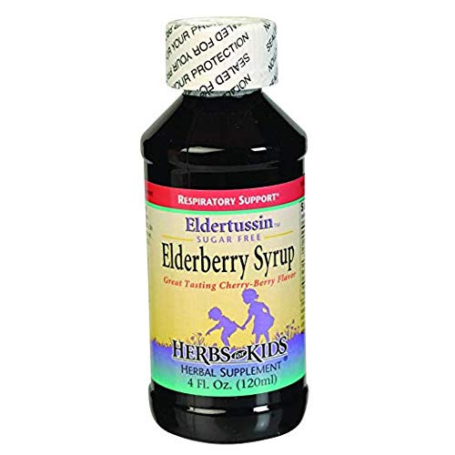 HERBS FOR KIDS Organic Eldertussin Elderberry Syrup- 4 FZ