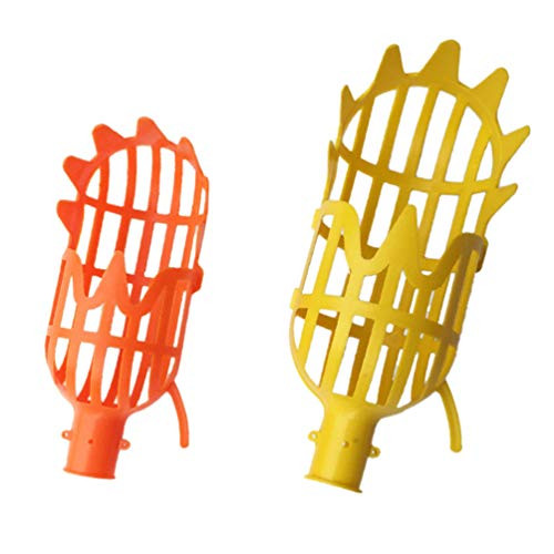 Hemoton 2pcs Fruit Picker Head Harvest Basket Fruits Catcher Fruit Picking Tools for Getting Oranges Citrus Peach Pear