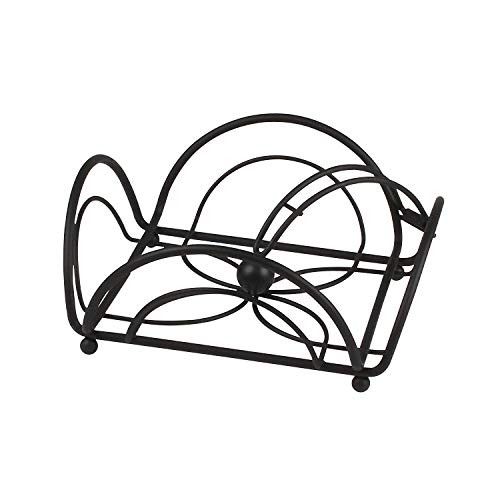 Spectrum Diversified Flower Flat Napkin Holder, Black (97910)