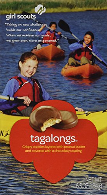 Girl Scout Cookies Tagalongs Cookies Topped with Creamy Peanut Butter Covered in Chocolate - 1 Box of 15 Cookies