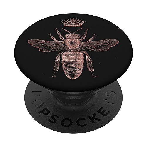 VIntage Rose Pink Bee With Crown- Boho Aesthetic Queen Bee PopSockets PopGrip- Swappable Grip for Phones and Tablets VIntage Rose Pink Bee With Crown- Boho Aesthetic Queen Bee PopSockets PopGrip- Swappable Grip for Phones and Tablets