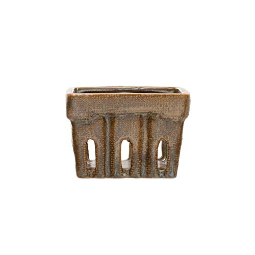 Creative Co-Op Stoneware Berry Basket- Brown