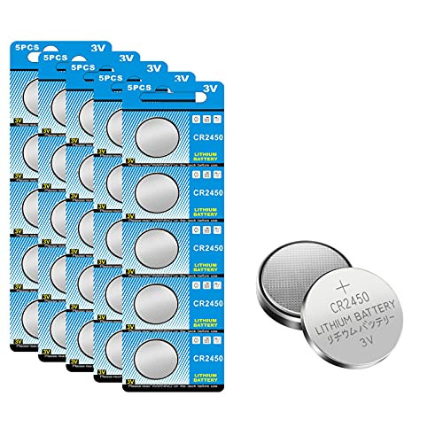 CR2450 Lithium Battery 3 Volt 600 mAh Coin Button Cell 25 Pack