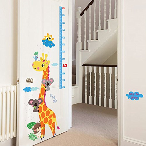 Wallpark Cartoon Cute Koala Bear Giraffe Height Sticker- Growth Height Chart Measuring Removable Wall Decal- Children Kids Baby Home Room Nursery DIY Decorative Adhesive Art Wall Mural Wallpark Cartoon Cute Koala Bear Giraffe Height Sticker- Growth Height Chart Measuring Removable Wall Decal- Children Kids Baby Home Room Nursery DIY Decorative Adhesive Art Wall Mural