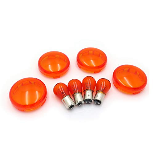 HTTMT MT293-002- Turn Signal Lens Compatible with '00-'13 Harley Davidson Softail Dyna Glide Sportsters Orange