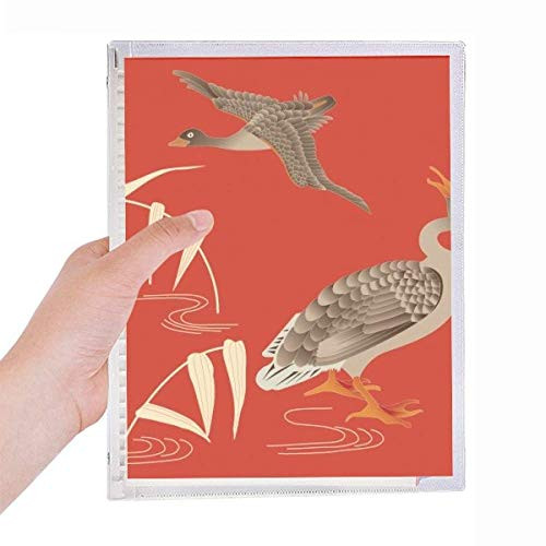 Red Japanese Culture Autumn Notebook Loose Leaf Diary Refillable Journal Stationery