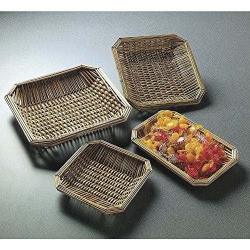 Square Gift Basket Wheat Straw Baskets - 8inchL x 8inchW x 1 1/2inchH