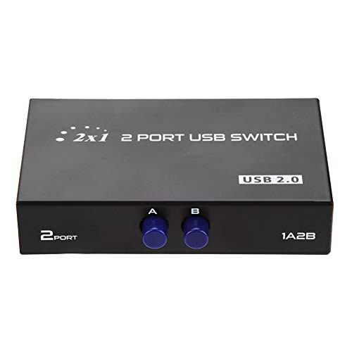 ASHATA USB 2.0 Peripheral Sharing Switch-2/4 Port USB 2.0 Manual Sharing Switch Switcher Box for PC Printer Scanner-USB Sharing Switch for Windows 98/Me/2000/XP- for MAC/MAC 10 Systems-2 Port-