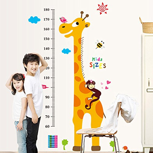 Wallpark Sleeping Monkey Lovely Giraffe Height Sticker- Growth Height Chart Measuring Removable Wall Decal- Children Kids Baby Home Room Nursery DIY Decorative Adhesive Art Wall Mural Wallpark Sleeping Monkey Lovely Giraffe Height Sticker- Growth Height Chart Measuring Removable Wall Decal- Children Kids Baby Home Room Nursery DIY Decorative Adhesive Art Wall Mural
