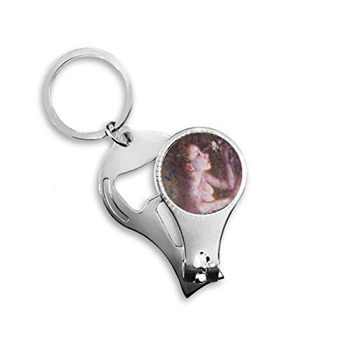 E Minor XJJ Oil Painting Nail Nipper Ring Key Chain Bottle Opener Clipper