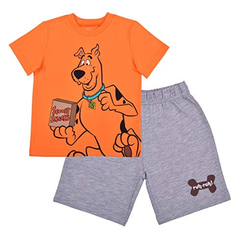 Warner Bros Scooby Doo Boy's 2-Piece Scooby Snack Shirt and Short Set- Orange- Size 3T