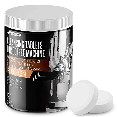CleanHike Espresso Machine Cleaning Tablets - -100 Tablets- For Breville- Jura- Miele- and Universal Coffee Machine for All Brands - Professional Coffee Grease and Residue Cleaner for Baristas -1-