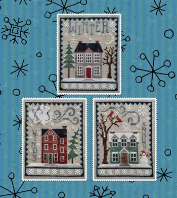 Winter House Trio Cross Stitch Chart