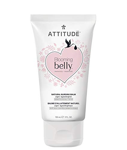 ATTITUDE Blooming Belly- Hypoallergenic Natural Pregnancy-Safe Nursing Balm- Argan- 5 fl. oz.