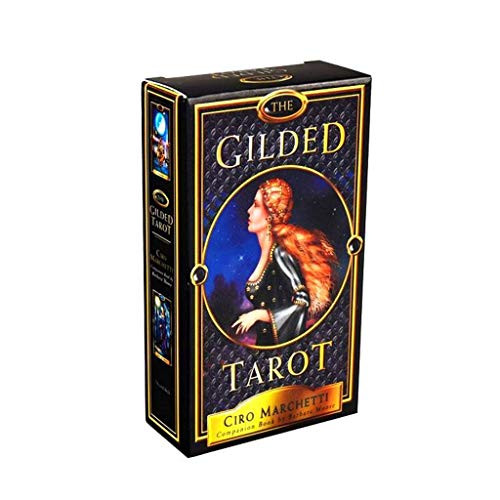 Huluda The Gilded Tarot 78 Cards Deck and Electronic Guidebook Board Game Oracle Card