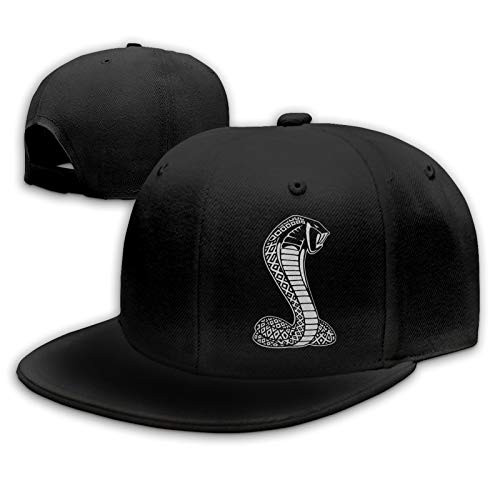 Black Mustang Cobra Baseball Cap Men's Snake Snapback Adjustable Flat Bill Hat Cap