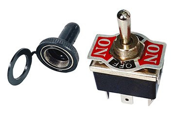 Heavy Duty Toggle Switch with Rubber Boot DPDT Center Off Momentary One Side One Side On-Off 20 Amp