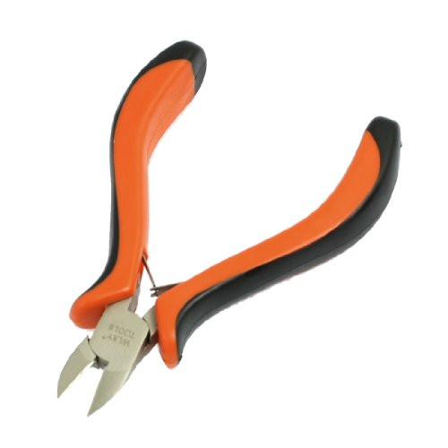 uxcell Plastic Coated Grip Diagonal Cutting Plier Nipper Cutter- Orange/Black