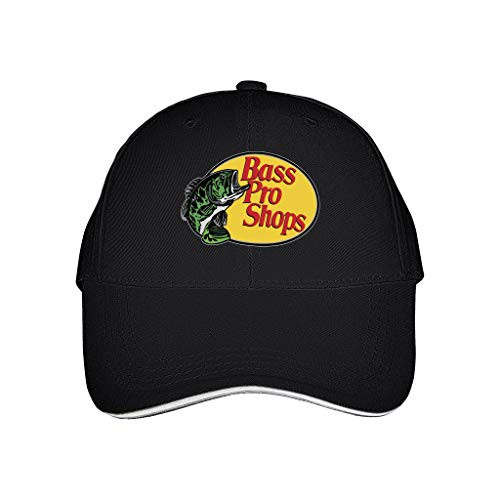 Unisex Adults Hip Hop Trucker-Bass-Pro-Shops-Baseball Cap Professional Hat Hiking Adjustable Black