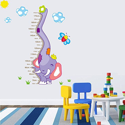 Wallpark Cartoon Lovely Elephant Height Sticker- Growth Height Chart Measuring Removable Wall Decal- Children Kids Baby Home Room Nursery DIY Decorative Adhesive Art Wall Mural Wallpark Cartoon Lovely Elephant Height Sticker- Growth Height Chart Measuring Removable Wall Decal- Children Kids Baby Home Room Nursery DIY Decorative Adhesive Art Wall Mural