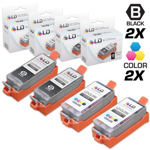 LD Compatible Ink Cartridge Replacement for Canon PGI35  and  CLI36 -2 Black- 2 Color- 4-Pack-