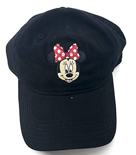 Disney Adult Minnie Mouse Face Black Baseball Cap Hat