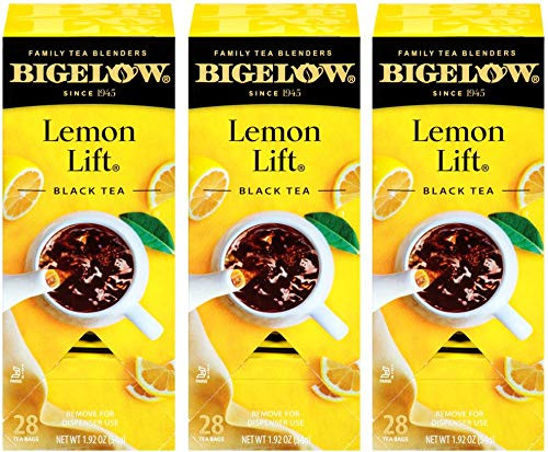 Bigelow Lemon Lift Black Tea Bags 28-Count Box -Pack of 3- Lemon Flavored Black Tea Naturally and Artificially Flavored Bigelow Lemon Lift Black Tea Bags 28-Count Box -Pack of 3- Lemon Flavored Black Tea Naturally and Artificially Flavored