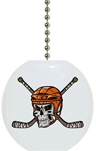 Orange Hockey Skull Solid Ceramic Fan Pull