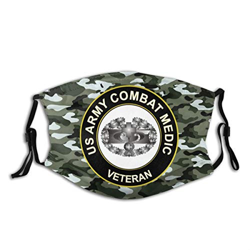Us Army Combat Medic Veteran Outdoor Mask-Protective 5-Layer Activated Carbon Filters Adult Men Women Bandana