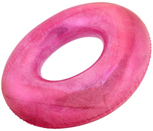 Playtek Giant Pool Float Ring- Large Round Pink Glitter Swim Tube- Durable Floats for Swimming on Beach- Pool- Water Sports