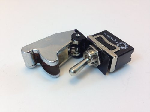 HEAVY DUTY ON/OFF DPST 4P TOGGLE SWITCH 20 AMP WITH POSITION COVER COLOR -CHROME-