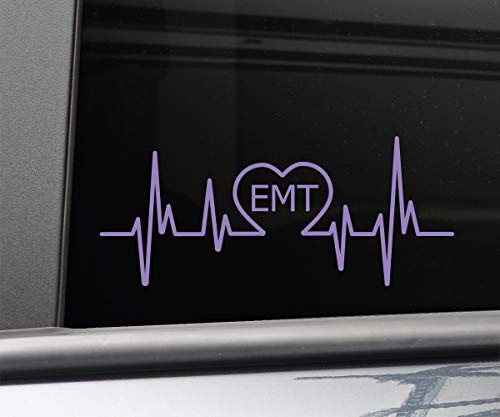 Nashville Decals EMT Emergency Medical Technician Heartbeat Vinyl Decal Laptop Car Truck Bumper Window Sticker- 8inch x 3.25inch- Purple Nashville Decals EMT Emergency Medical Technician Heartbeat Vinyl Decal Laptop Car Truck Bumper Window Sticker- 8inch x 3.25inch- Purple
