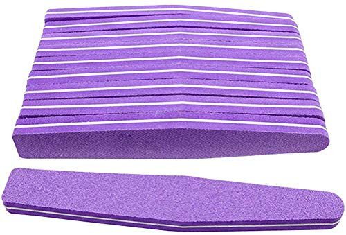 Professional Nail Files Extension Gel Acrylic Nails Double Sided Washable Emery Board Grit Manicure Pedicure Tool and Nail Buffering Files -purple-10pcs-