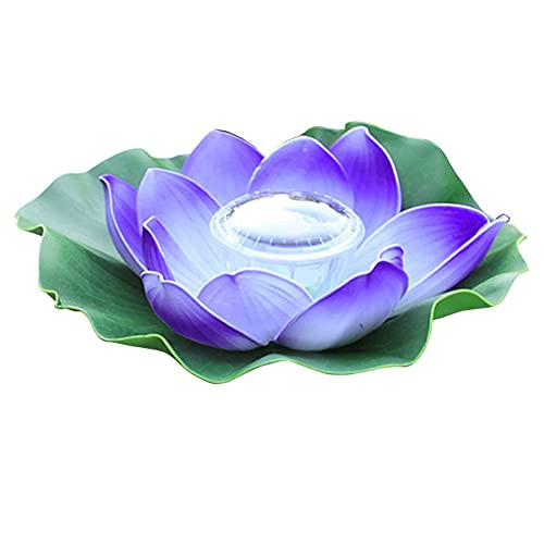 Pool Floating Lamp Floating Flower Light Solar Powered Lotus Lights Waterproof LED Garden Flower Lantern for Garden Yard Fountain Purple