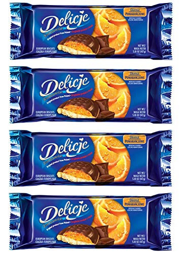 Delicje European Biscuits Orange Filling -Pack of 4-