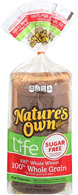 Nature's Own Sugar Free 100 percent Whole Wheat 100 percent Whole Grain Bread- 16 oz Nature's Own Sugar Free 100 percent Whole Wheat 100 percent Whole Grain Bread- 16 oz