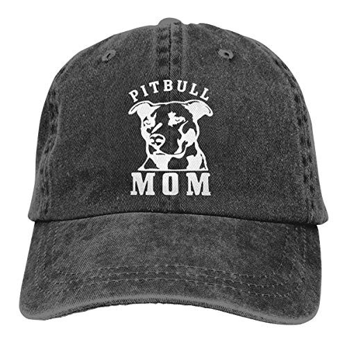 MSGUIDE Women's Pitbull Mom Adjustable Vintage Washed Baseball Cap Denim Dad Hat