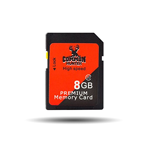 Common Hunter SD Card, Premium 8GB Class 10 Fits Most Trail Cameras and Game Cameras, Works With All Android and iPhone Trail Camera Viewers