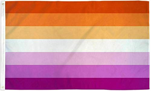 BD1 Lesbian Sunset Rainbow Flag 3x5 ft Lesbian Community Pride LGBTQ Pink Orange