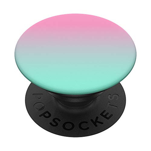 Simple Solid Color Chic Light Pink Mint Teal Ombre Design PopSockets PopGrip- Swappable Grip for Phones  and  Tablets