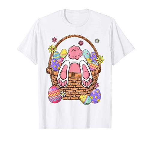 Happy Easter Bunny With Easter Eggs Basket gifts Mens Womens T-Shirt