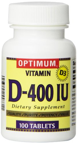 Optimum Vitamin D-400IU Capsules- 100 Count -Pack of 3-
