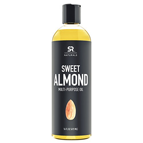 Sweet Almond Oil by SR Naturals ~ 100 percent Natural Oil for Hair- Skin- Scalp and Aromatherapy  -16oz-